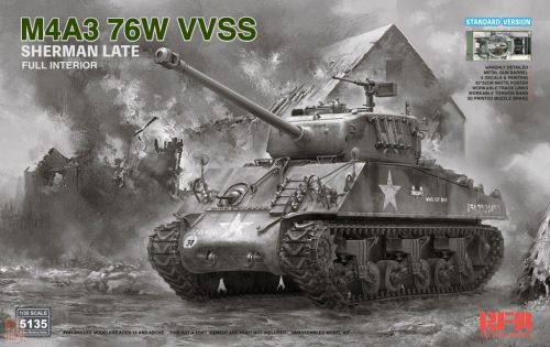 Ryefield model 5135 1:35 M4A3 76W VVSS Sherman late STANDARD full interior