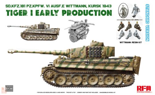 Ryefield model 5139 1:35 Sd.Kfz.181 TIGER I EARLY PRODUCTION KURSK 1943 with WITTMAN (Resin figure) STANDARD VERSION