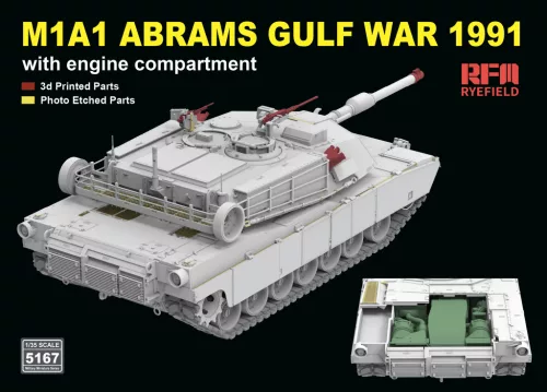 Ryefield model 1:35 M1A1 Abrams Gulf War 1991, w/engine compartment