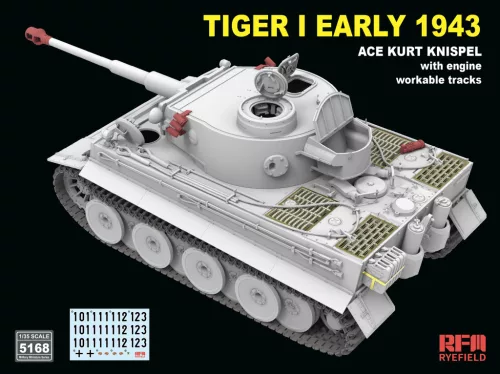Ryefield model 1:35 Tiger I early 43, Kurt Knispel, with engine and workable tracks
