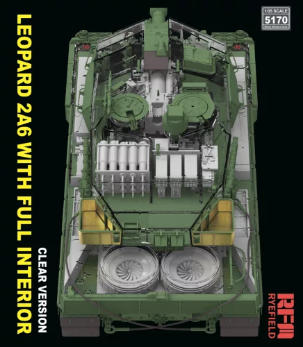 Ryefield model 1:35 Leopard 2 A6 MBT with FULL INTERIOR - clear edition