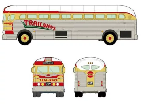 Roden 1:35 GMC PD-3751 "Silverside Trailwagon" Trailways Company