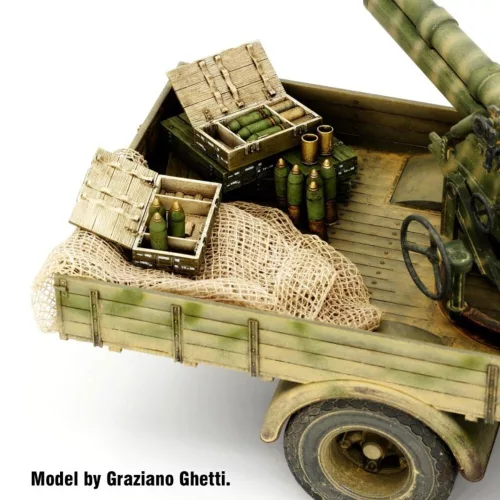 Royal Model 1:35 Italian 100/7 100mm Ammunition with wooden crates set-WWII