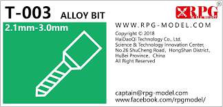 RPG Model tool - Alloy bit set 2.1mm-3.0mm