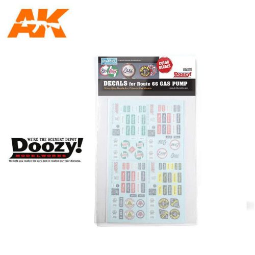 AK Interactive 1:24 Decals for Route 66 Gas Pump (Color Decals)