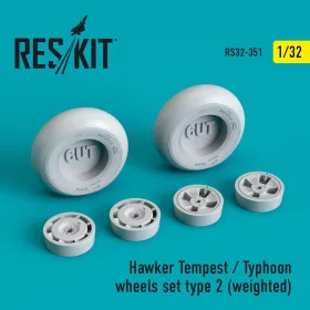   ResKit Models 1:32 Hawker Tempest/Typhoon wheels set type 2 (weighted)