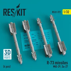   ResKit Models 1:32 R-73 missiles (4 pcs) (MiG-29, Su-27) (3D Printed)