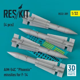   ResKit Models 1:32 AIM-54C Phoenix missiles for F-14 (4pcs) (3D Printed)