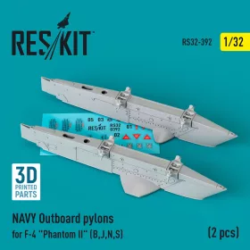   ResKit Models 1:32 NAVY Outboard pylons for F-4 Phantom II (B,J,N,S) (2 pcs) (3D Printed)