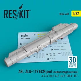   ResKit Models 1:32 AN / ALQ-119 ECM pod (medium length version) (A-7, A-10, F-4, F-16, F-105, F-111) (3D Printed)