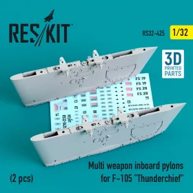   ResKit Models 1:32 Multi weapon inboard pylons for F-105 Thunderchief (2 pcs) (3D Printed)