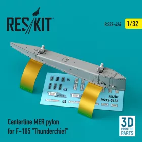   ResKit Models 1:32 Centerline MER pylon for F-105 Thunderchief (3D Printed)