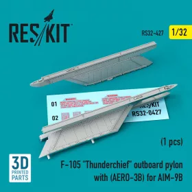   ResKit Models 1:32 F-105 Thunderchief outboard pylon with (AERO-3B) for AIM-9B (3D Printed)
