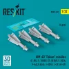 ResKit Models 1:32 AIM-4D Falcon missiles (4 pcs) (F-89J, F-101B/F, CF-101B/F, F-102A, F-4(C,D,E,EJ), J-35F/J, J-37, AJ-37) (3D Printed)