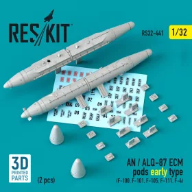   ResKit Models 1:32 AN / ALQ-87 ECM pods early type (2 pcs) (F-100, F-101, F-105, F-111, F-4) (3D Printed)