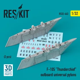   ResKit Models 1:32 F-105 Thunderchief outboard universal pylons (2 pcs) (3D Printed)