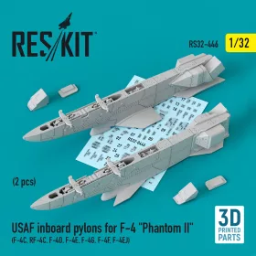   ResKit Models 1:32 USAF Inboard pylons for F-4 Phantom II (2 pcs) (F-4?, RF-4?, F-4D, F-4?, F-4G, F-4F, F-4EJ) (3D Printed)