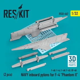   ResKit Models 1:32 NAVY inboard pylons for F-4 Phantom II (2 pcs) (F-4B, F-4J, F-4N, F-4S, RF-4B) (3D Printed)