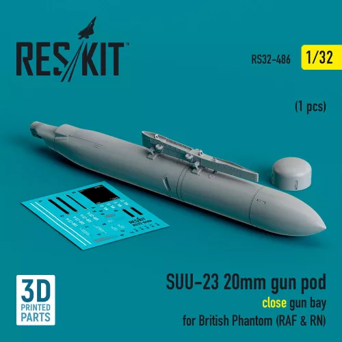 ResKit Models 1:32 SUU-23 20mm gun pod (close gun bay) for British Phantom (RAF & RN) (1 pcs) (3D Printed)