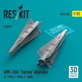   ResKit Models 1:32 AIM-26A Falcon missiles (2 pcs) (F-101B, F-102A, F-106A) (3D Printed)