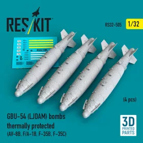   ResKit Models 1:32 GBU-54 (LJDAM) bombs thermally protected (4 pcs) (3D Printed)