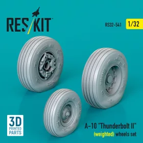   ResKit Models 1:32 A-10 Thunderbolt II (weighted) wheels set (3D Printed)