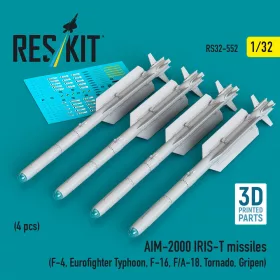   ResKit Models 1:32 AIM-2000 IRIS-T missiles (4 pcs) (F-4, Eurofighter Typhoon, F-16, F/A-18, Tornado, Gripen) (3D Printed)