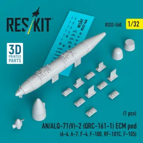   ResKit Models 1:32 AN/ALQ-71(V)-2 (QRC-161-1) ECM pod (1pcs) (A-4, A-7, F-4, F-100, RF-101C, F-105) (3D Printed)