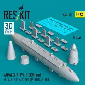   ResKit Models 1:32 AN/ALQ-71(V)-3 ECM pod (A-4, A-7, F-4, F-100, RF-101C, F-105) (1pcs) (3D Printed)