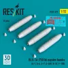 ResKit Models 1:32 BLU-1A (750 lb) napalm bombs (4 pcs) (A-1, A-4, A-7, A-26K, B-57, F-100) (3D Printed)