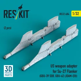   ResKit Models 1:32 US weapon adapter for Su-27 Flanker (2 pcs) (GBU-39 SDB, GBU-62 (JDAM-ER)) (3D Printed)