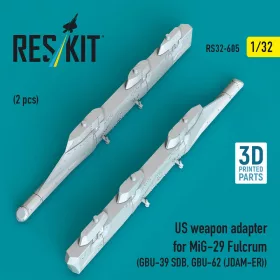   ResKit Models 1:32 US weapon adapter for MiG-29 Fulcrum (2 pcs) (GBU-39 SDB, GBU-62 (JDAM-ER)) (3D Printed)