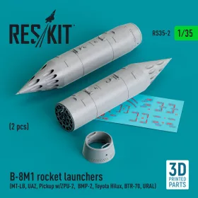   ResKit Models 1:35 B-8M1 rocket launchers (2 pcs) (MT-LB, UAZ, Pickup w/ZPU-2, BMP-2, Toyota Hilux, BTR-70, URAL) (3D Printed)
