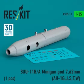   ResKit Models 1:35 SUU-11B/A Minigun pod 7,62mm (1 pcs) (AH-1G,J,S,T,W) (3D printed)