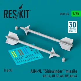   ResKit Models 1:35 AIM-9L Sidewinder missile (AH-1J, AH-1Z, AH-1W, AH-64) (2 pcs) (3D Printed)