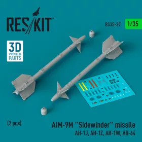   ResKit Models 1:35 AIM-9M Sidewinder missile (AH-1J, AH-1Z, AH-1W, AH-64) (2 pcs) (3D Printed)