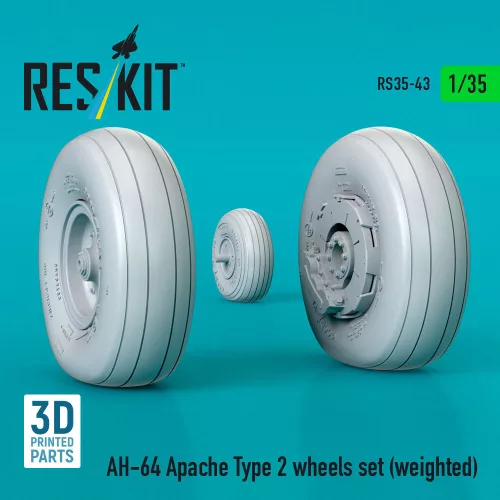 ResKit Models 1:35 AH-64 Apache type 2 wheels set (weighted) (3D Printed)