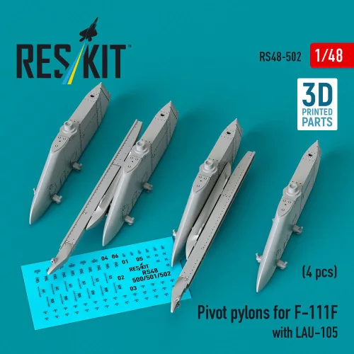 ResKit Models 1:48 Pivot pylons for F-111F with LAU-105 (4 pcs) (3D Printed)