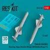 ResKit Models 1:48 Exocet missiles (2 pcs) (Sea King, Super Etendard, Mirage 2000, Rafale, Mirage F.1) (3D Printed)