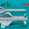 ResKit Models 1:48 Exocet missiles (2 pcs) (Sea King, Super Etendard, Mirage 2000, Rafale, Mirage F.1) (3D Printed)