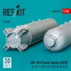 ResKit Models 1:48 CBU-89A cluster bombs GATOR (4 pcs) (A-10, F-15E, F-16, B-52, B-1B, B-2) (3D Printed)