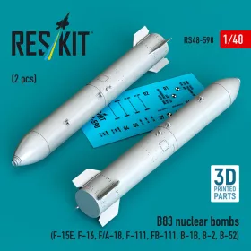   ResKit Models 1:48 B83 nuclear bombs (2 pcs) (F-15E, F-16, F/A-18, F-111, FB-111, B-1B, B-2, B-52) (3D Printed)