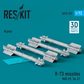   ResKit Models 1:72 R-73 missiles (4 pcs) (MiG-29, Su-27) (3D Printed)