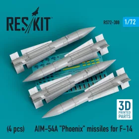   ResKit Models 1:72 AIM-54A Phoenix missiles for F-14 (4pcs) (3D Printed)