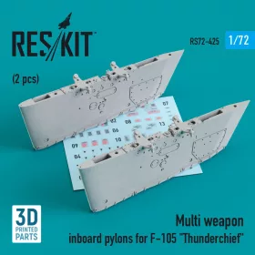   ResKit Models 1:72 Multi weapon inboard pylons for F-105 Thunderchief (2 pcs) (3D Printed)