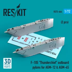   ResKit Models 1:72 F-105 Thunderchief outboard AGM-12 & AGM-45 pylons (2 pcs) (3D Printed)