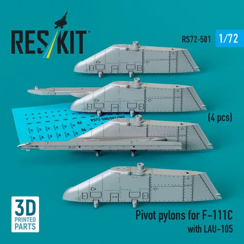 ResKit Models 1:72 Pivot pylons for F-111C with LAU-105 (4 pcs)