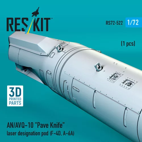 ResKit Models 1:72 AN/AVQ-10 Pave Knife laser designation pod (1 pcs) (F-4D, A-6A) (3D Printed)