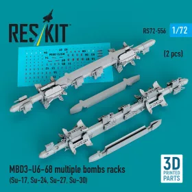   ResKit Models 1:72 MBD3-U6-68 multiple bombs racks (2 pcs) (Su-17, Su-24, Su-27, Su-30) (3D Printed)