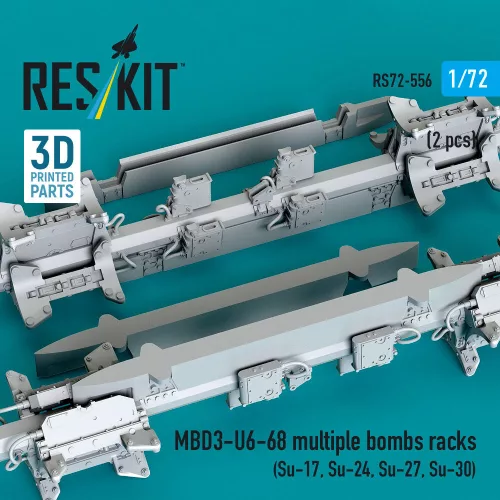 ResKit Models 1:72 MBD3-U6-68 multiple bombs racks (2 pcs) (Su-17, Su-24, Su-27, Su-30) (3D Printed)
